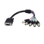VGA TO 5 BNC MONITOR CABLE 1 ft Coax HD15 VGA to 5 BNC  RGBHV Monitor Cable - M/F, 0.3 m, VGA (D-Sub), 5 x BNC, Male, Female, Straight