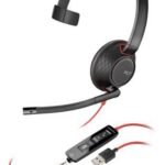 Blackwire 5210 C5210 USB A re 5210, Headset, Head-band,  Calls/Music, Black, Red, Monaural, Button