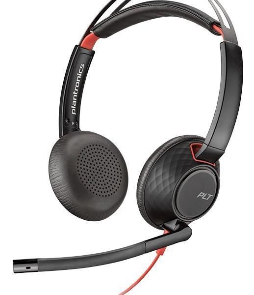 Blackwire 5220 Headset Wired  Head-band, USB Type-C Black,  Red re 5220, Headset, Head-band, Calls/Music, Black, Red, Binaural, In-line