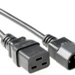 Power Cord C19-C14 3m Black Extension Cable,10A/250V H05VV-F3x1.00mm2 CU