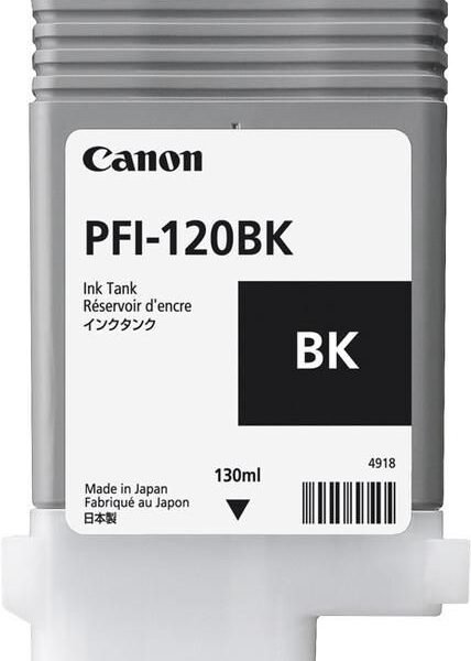 PFI-120 BK 130ml PFI-120BK, Original,  Pigment-based ink, Black, Canon, TM-200, TM-205, TM-300, TM-305, 1 pc(s)