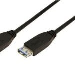 USB 3.0 cable, USB-A/M to  USB-A/F, black, 2 m 2m USB A  - USB A 3.0 F/M, 2 m, USB A, USB A, 3.2 Gen 1 (3.1 Gen 1), Male/Female, Black