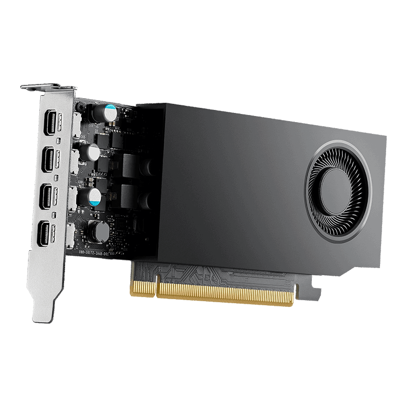 07-nvidia-rtx-a1000-3qtr-left PNY NVIDIA RTX A1000 8GB LowProfile OEM Version VCNRTXA1000-SB - Image 1