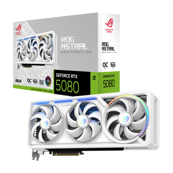 ASUS GeForce RTX 5080 ROG Astral OC 16GB GDDR7 DLSS4 WHITE
