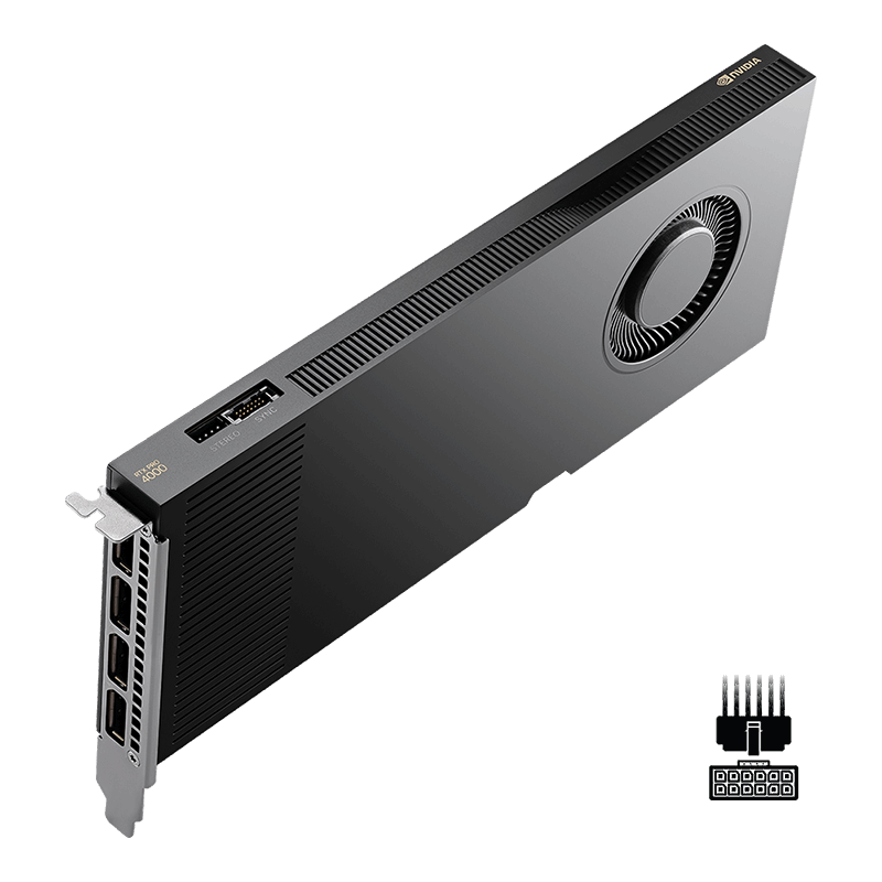 rtx4000-3qtr-top-left NVIDIA RTX PRO 4000 GFX BLACKWE/5300PA 2600MAH - Image 1