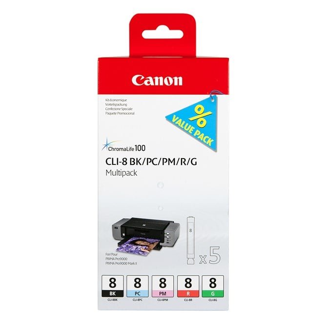 0620B027-1 CLI-8 BK PC PM R G MULTI PK - Image 1