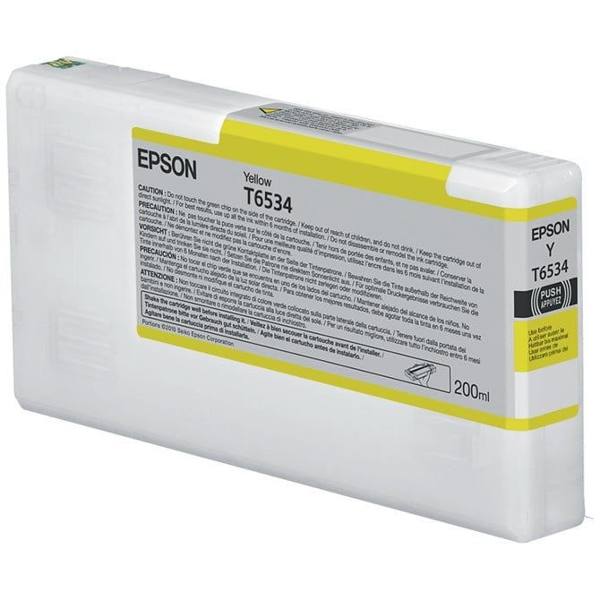 C13T653400-1 T6534 Yellow Ink Cartridge - 200Ml - Image 1