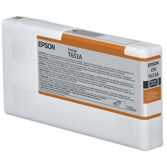 C13T653A00-1 T653A Orange Ink Cartridge - 200Ml - Image 1