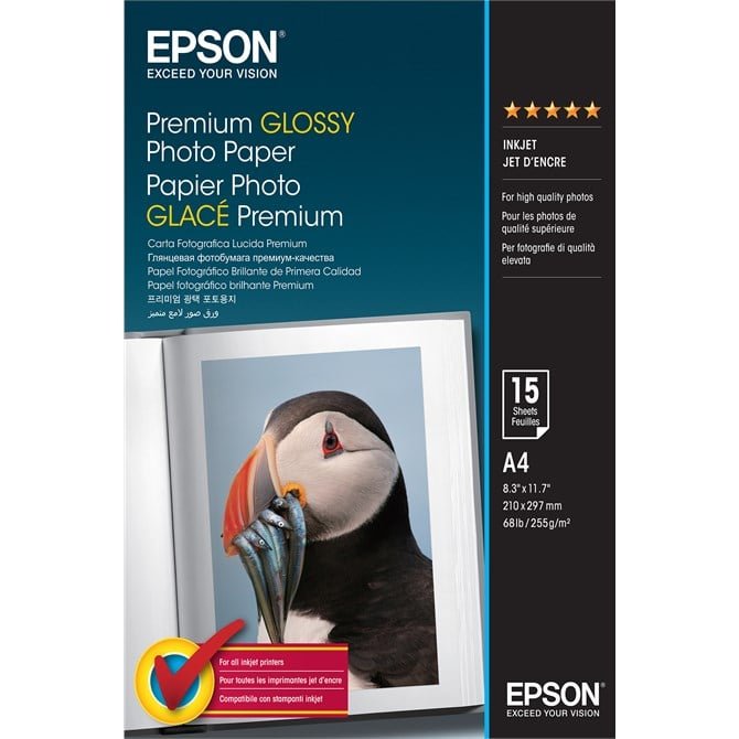 C13S042155-1 Prem Gloss P/Paper A4 15 Sheets - Image 1