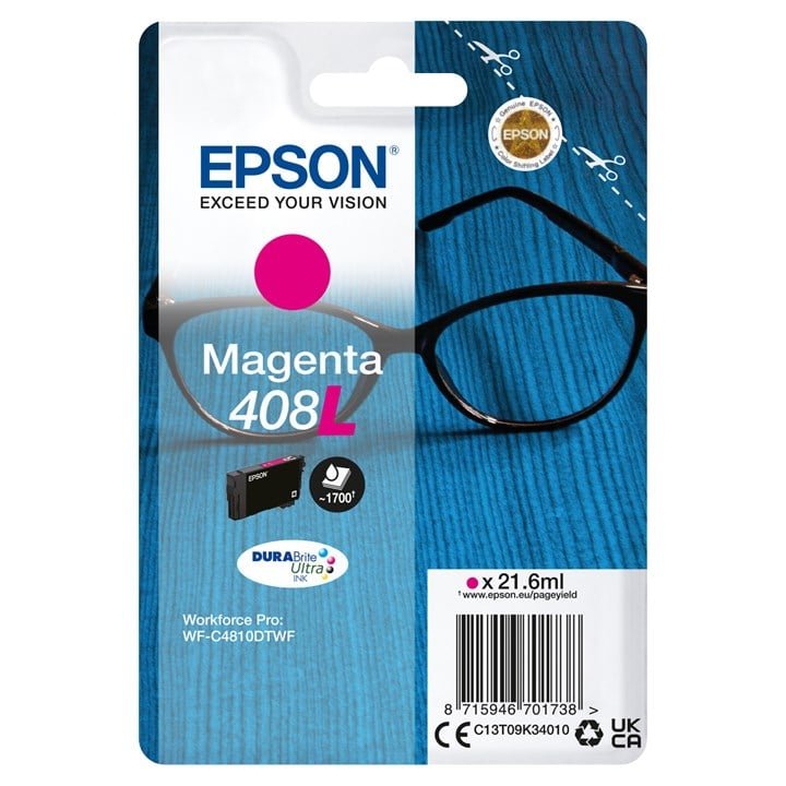 C13T09K34010-1 Single Magenta 408L Durabrite Ink - Image 1