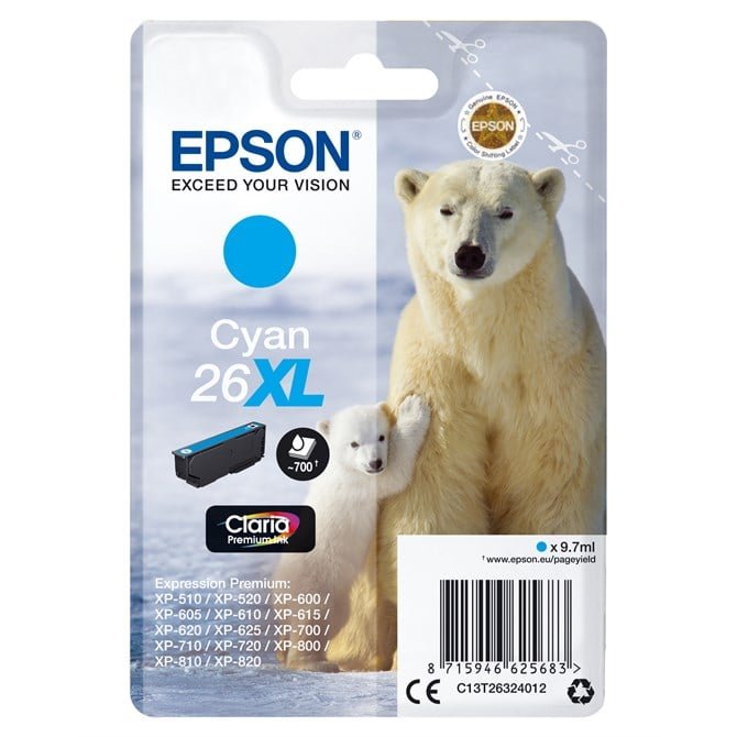 C13T26324012-1 Eps Cyan 26Xl Claria Ink - Image 1