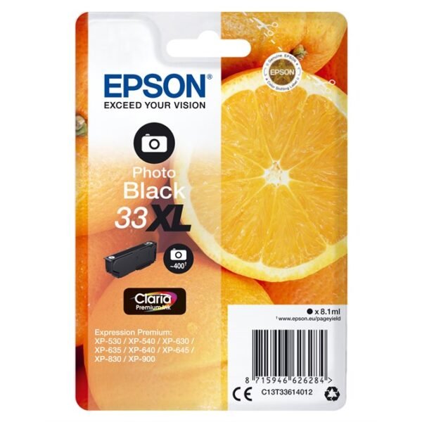 Photo Black 33Xl Claria Premium Ink