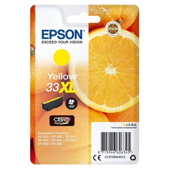 C13T33644012-1 Yellow 33Xl Claria Premium Ink - Image 1